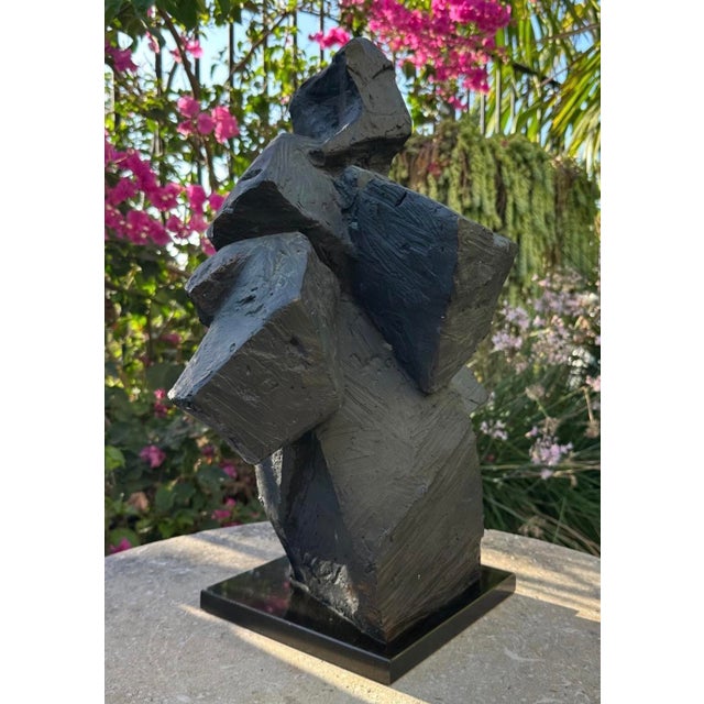 1990s Ju Ming (Zhu Ming) Taichi Series Abstract Sculpture – Painted Copper (Bronze Finish), Marble Base, 19" H For Sale - Image 5 of 18