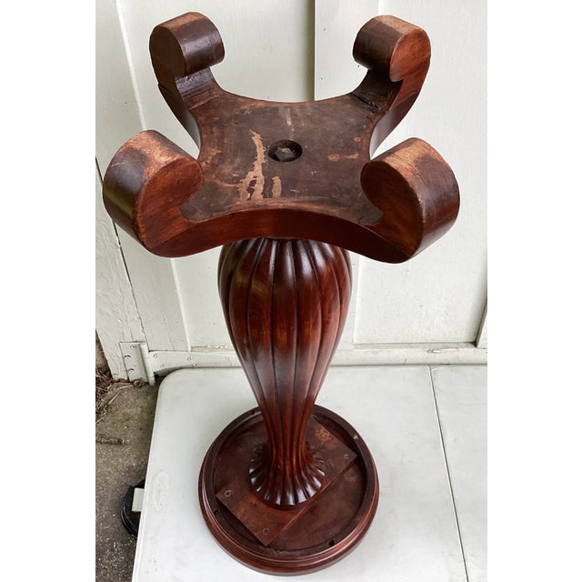Red Late 18th Century Victorian Aesthetic Movement Red Mahogany Pedestal or Plant Stand For Sale - Image 8 of 9