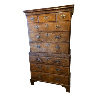 Early 18th Century Burr Walnut Chest on Chest From Duke of Dorset Walmer Castle For Sale