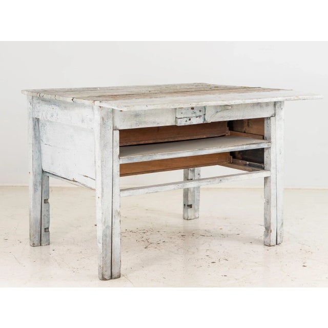 Late 19th Century 19th Century European Gray Painted Workbench For Sale - Image 5 of 13