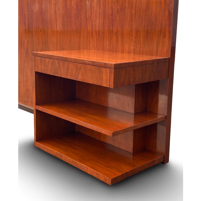 Mid-Century Modern 1990s Ralph Lauren Home Hollywood Collection Modern Queen Headboard and Nightstand For Sale - Image 3 of 15