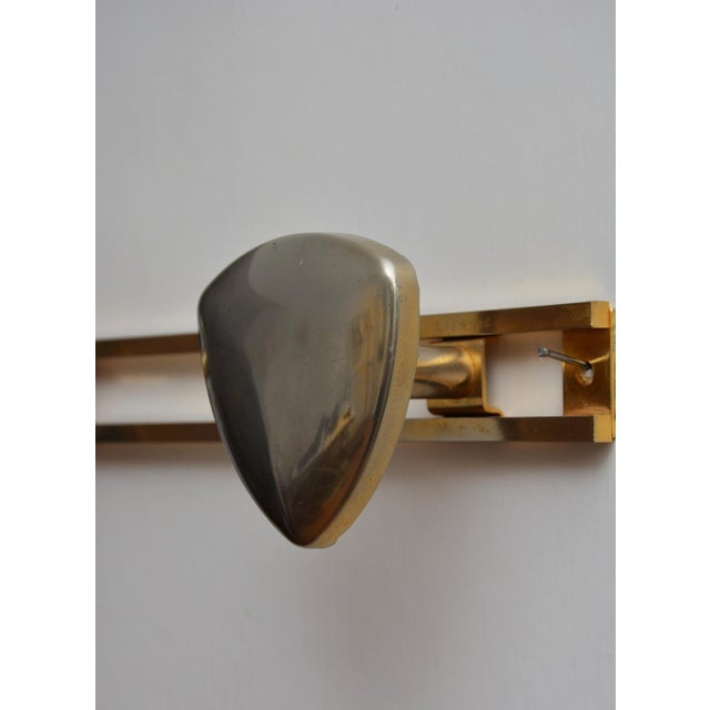 Art Deco Shield-Shaped Coat Hooks in Gilt and Silver Metal, 1940s For Sale - Image 3 of 12