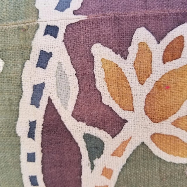 Tribal Hand Woven Floral Batik Hill Tribe Pillow For Sale - Image 3 of 5