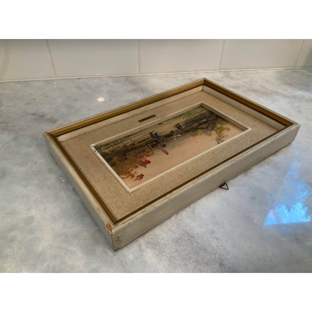 Wood Mid 20th Century Italian Landscape Scene Oil Painting by Lucio Cargnel, Framed For Sale - Image 7 of 9