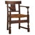 French Rush + Oak Armchair in the Manner of Charles Dudouyt, 1940s - 2 Available For Sale