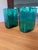 A beautiful pair of vintage Blenko hand blown art glass vases in a rich jewel-toned teal green. Made by the iconic Milton,...