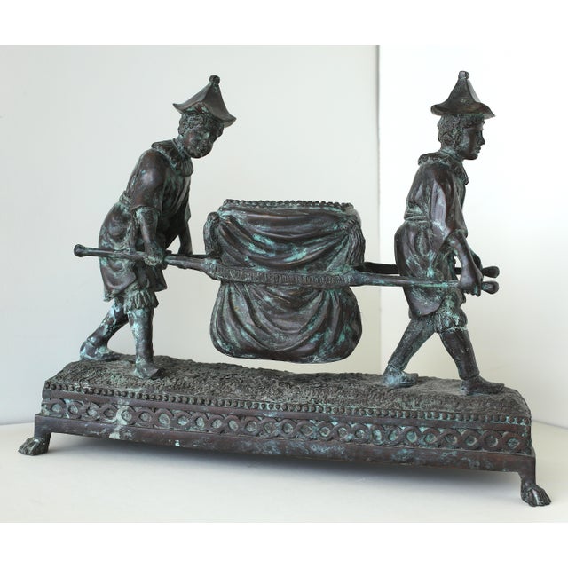 1990s Maitland-Smith Bronze Sculpture of Boys With a Litter For Sale - Image 13 of 16