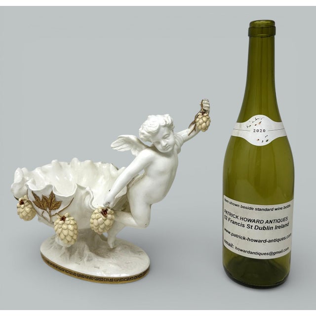 Antique English Moore Brothers Porcelain Cream Gilt Cherub Cacti Centerpiece 19c For Sale - Image 9 of 9