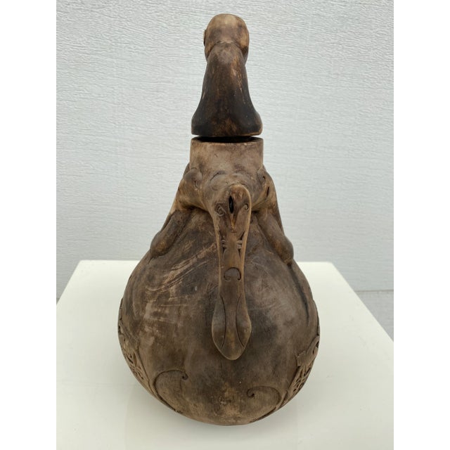 Tanzania Carved Figural Gourd Medicine Container With Stopper For Sale - Image 4 of 13