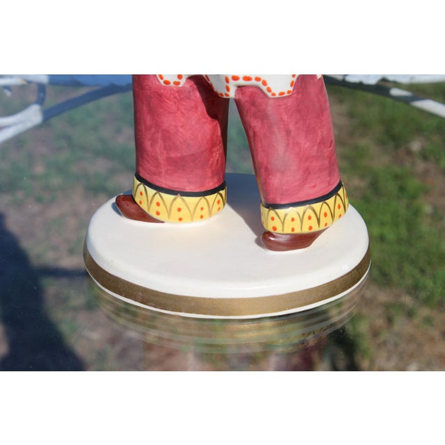 Italian Ceramic Asian Woman Handpainted Chinoiserie Figurine For Sale - Image 11 of 18