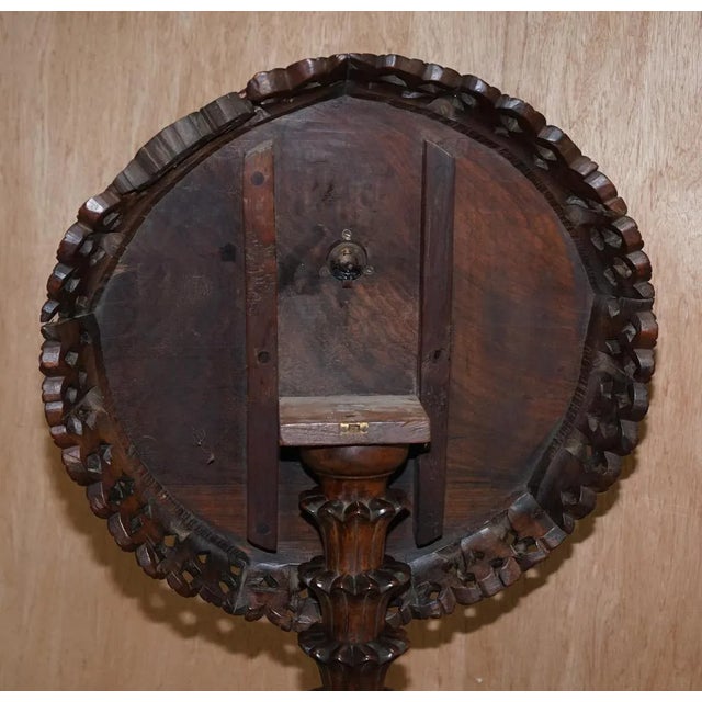 Burmese Anglo-Indian Hardwood Occasional Side Table with Tilt Top, 1880s For Sale - Image 15 of 16