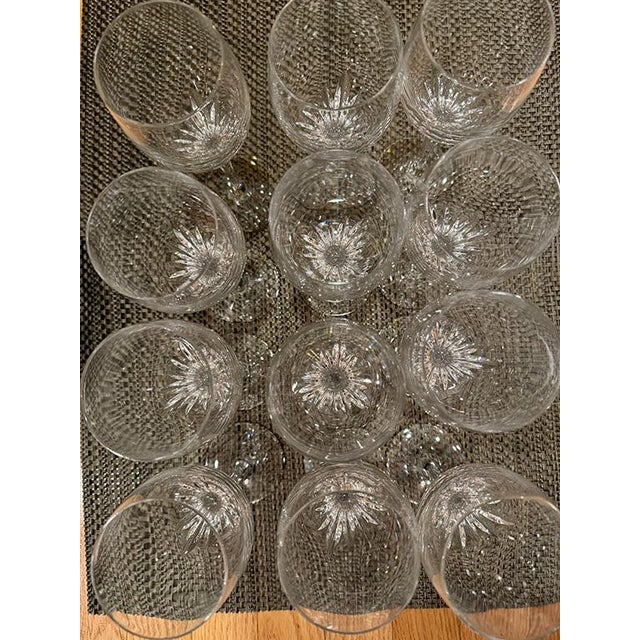 Clear Vintage Noritake "Turning Point" Blown-Crystal Wine/Water Stemware- Set of 12 For Sale - Image 9 of 9