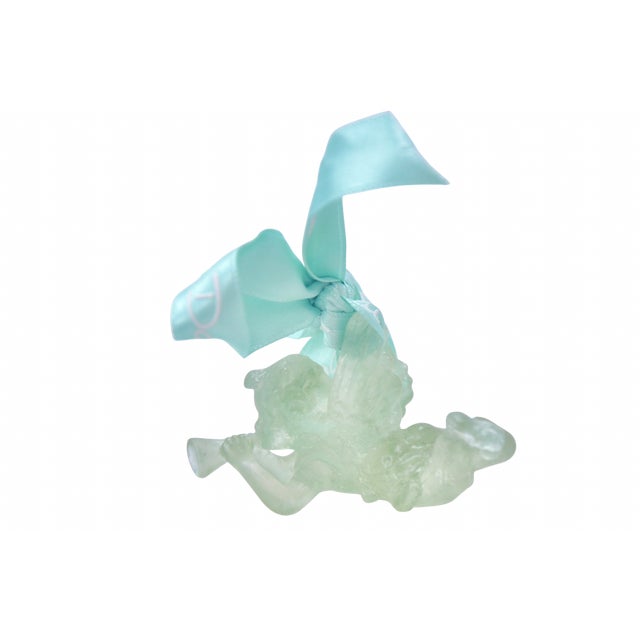 Daum Daum French Green Crystal Angel For Sale - Image 4 of 5