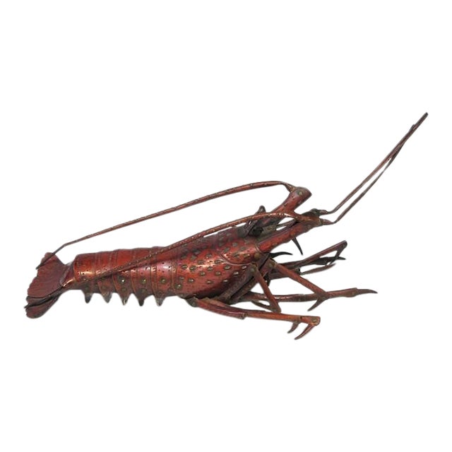 Japanese Articulated Copper Ebi Jizai Okimono For Sale