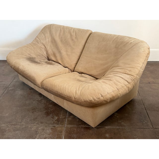 1970s Vintage 1970’s Leolux Leather Loveseat Sofa For Sale - Image 5 of 18