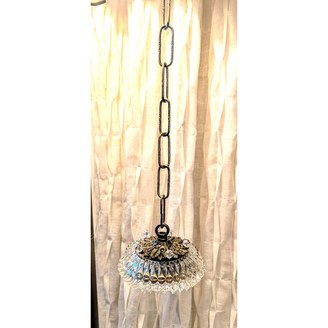 Mid Century Crystal Chandelier FIVE-Light Hollywood Regency Style For Sale - Image 10 of 14