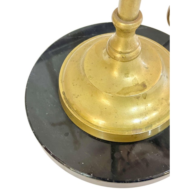 Vintage Brass Adjustable Library Floor Lamp With Marble Base For Sale - Image 12 of 12