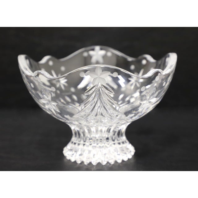 Traditional Waterford Crystal 6" Christmas Night Candy Dish For Sale - Image 3 of 9