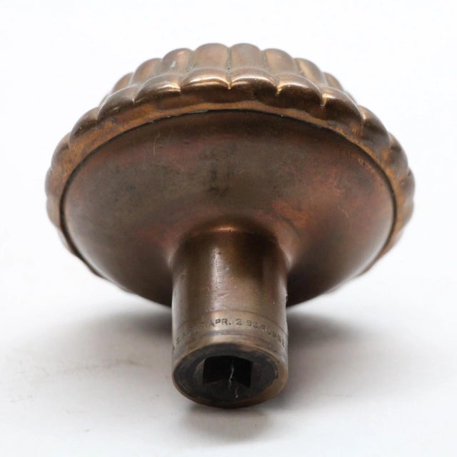 Single Antique Radial Bronze Passage Door Knob For Sale - Image 4 of 4