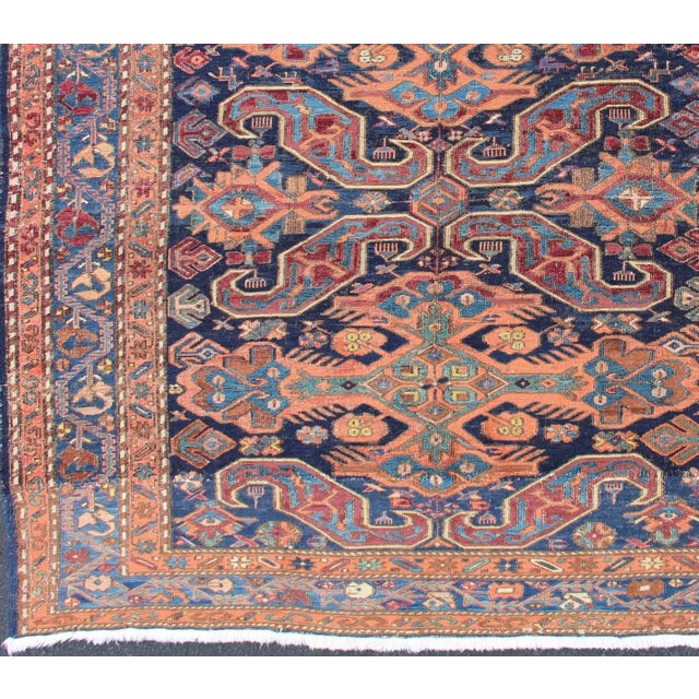 Antique Caucasian 19th Century Sumac Rug in Varying Colors of Orange and Blue. Keivan Woven Arts / rug 1912-23, country of...
