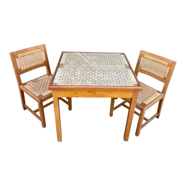 Muelbles Tropicales Mexican Mid Century Modern Game Table Set For Sale
