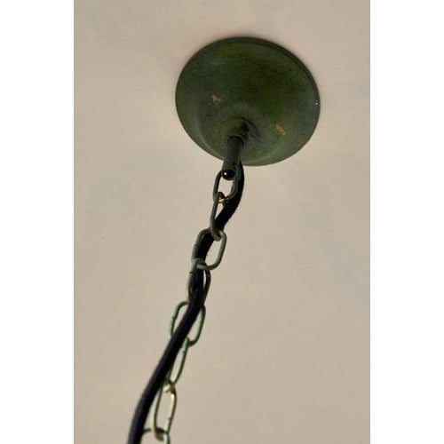 Green Chandelier with Shades, Italy, 1940s For Sale - Image 11 of 16