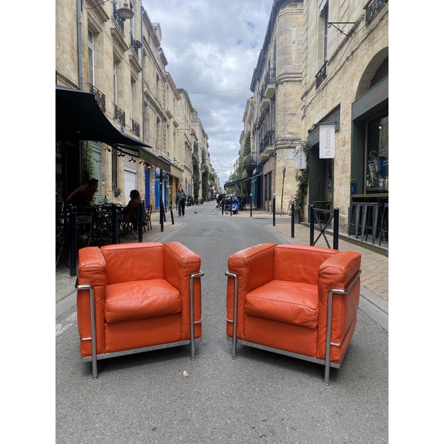LC2 Armchairs by Le Corbusier for Cassina, 1990s, Set of 2 For Sale - Image 12 of 12
