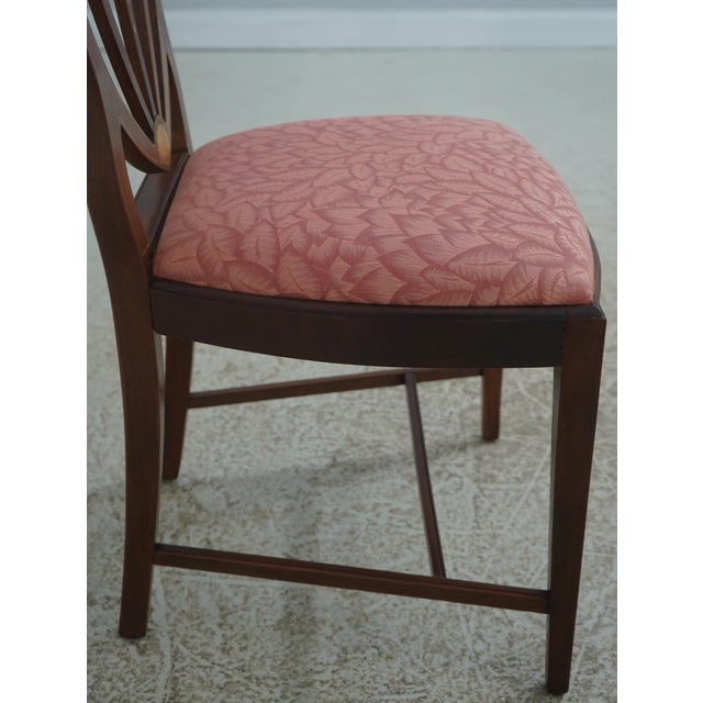 Brown Pair of Vintage Mahogany Federal Style Inlaid Shield Back Chairs For Sale - Image 8 of 18