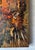 Mid-Century Modern Vintage Signed Brutalist Abstract Oil Painting on Faux Ostrich Canvas, 1970s For Sale - Image 3 of 10