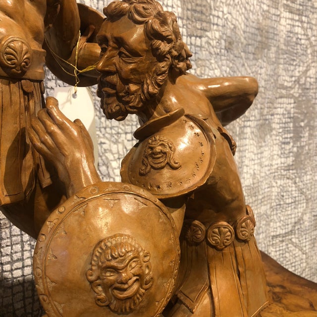 Terra Cotta Warrior Statue Signed by Artist. - Table Top - Circa 1940 For Sale In Dallas - Image 6 of 12