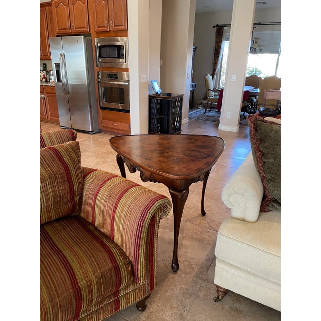 End Table Inlaid Wood Marquetry Style For Sale - Image 10 of 13
