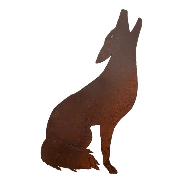 Southwest Howling Coyote Metal Wall Art | Chairish