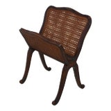 French Louis XV Style Double Cane Mahogany Magazine Rack For Sale
