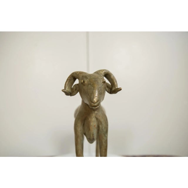 Figurative Vintage African Bronze Ram For Sale - Image 3 of 12