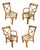 1940s Restored Mid-Century Loop Arm Rattan Dining Chairs With "X" Back- Set of 4 For Sale