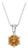 925 Silver Citrine Solitaire Pendant Necklace, November Birthstone Stacking Pendant For Sale