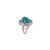 Set in 18k Gold, Art Deco Emerald Sugarloaf, Turquoise & Diamond Engagement Ring, Us Size 6 For Sale - Image 4 of 16