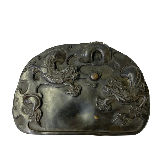 Plastic Chinese Oriental Black Color Dimensional Dragon Ink Well Pad Display For Sale - Image 7 of 7