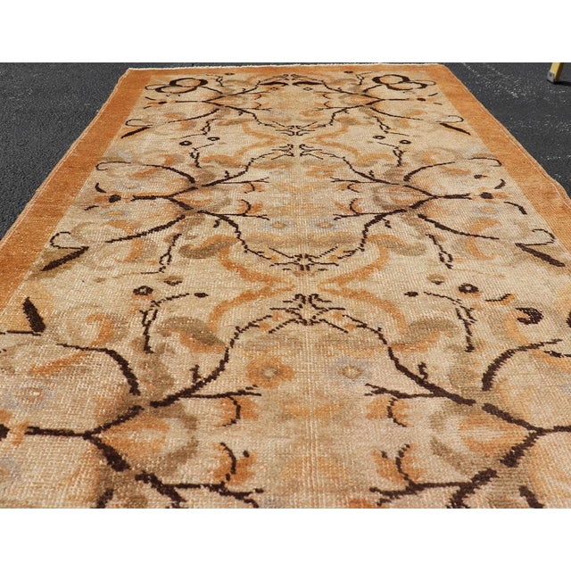 Vintage Turkish Oushak Rug With All-Over Floral Design - 3′3″ × 6′3″ For Sale - Image 4 of 12
