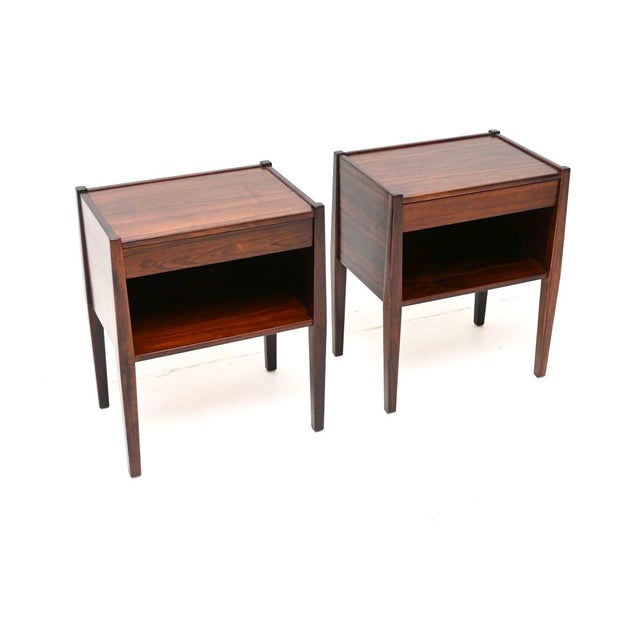 1960s Vintage Danish Bedside Cabinets attributed to Poul Hundevad, 1960, Set of 2 For Sale - Image 5 of 11