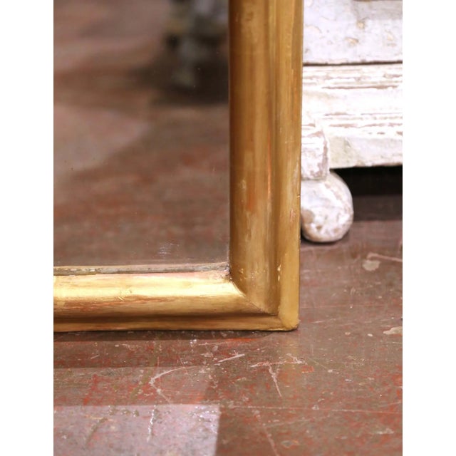 19th Century French Louis XVI Carved Giltwood Mirror With Ribbon Bow Crest For Sale In Dallas - Image 6 of 7