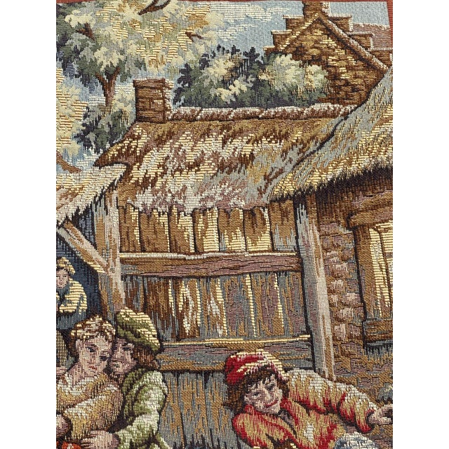 French Jacquard Tapestry with the Flemish Festival Motif in the style of Aubusson, 1970s For Sale - Image 11 of 18
