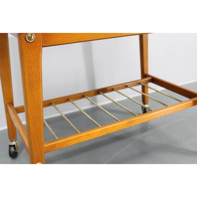 1960s Teak Side Table on Wheels, Denmark, 1960s For Sale - Image 5 of 13