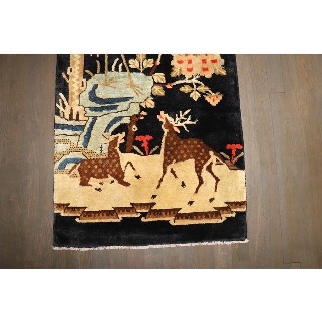 Chinese Early 20th Century Chinese Batou Small Rug - 2'1" x 4' For Sale - Image 3 of 5
