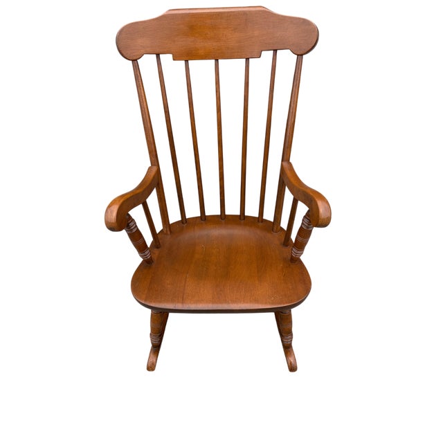 English Mid 20th Century Ethan Allen Child Size Windsor Rocking Chair For Sale - Image 3 of 12