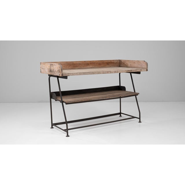 20th Century French Iron Bakery Table with Wooden Top For Sale In Greensboro - Image 6 of 18