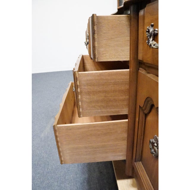 Broyhill Furniture Solid Hard Rock Maple Country French Provincial 59" Buffet W. China Cabinet 5000-10 / 5000-20 For Sale - Image 10 of 15