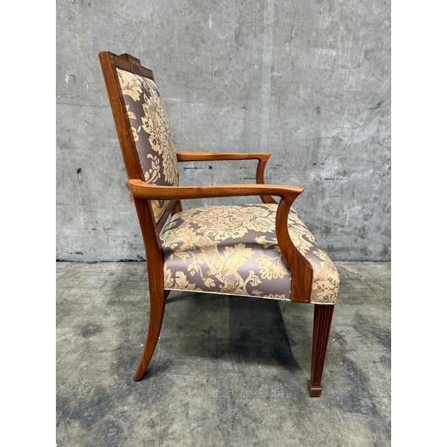 Set of 12 Custom Federal Style Mahogany Dining Chairs With Inlay by Johns Congdon (10 Side, 2 Arm) For Sale - Image 16 of 17