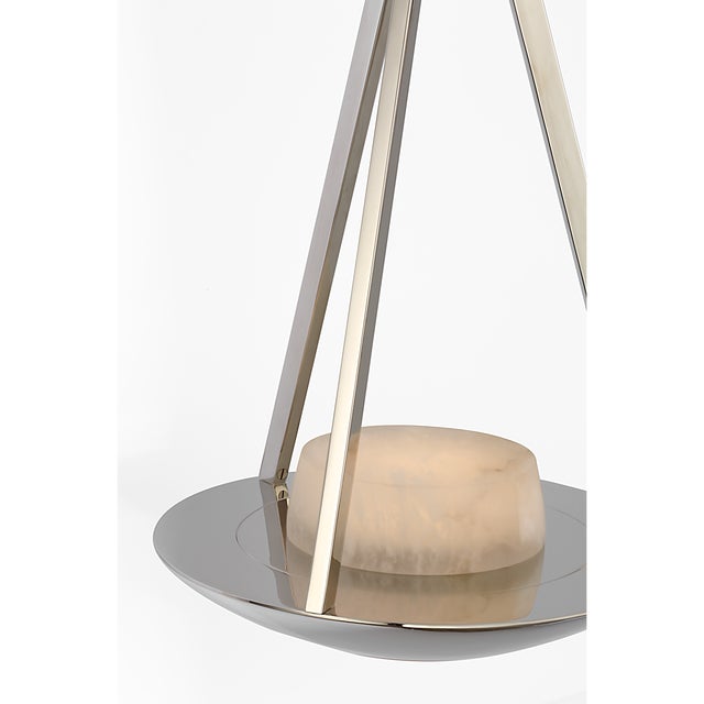 Barbara Barry for Visual Comfort Signature Divina 19" Floating Bowl Sconce in Polished Nickel with Alabaster For Sale - Image 10 of 12