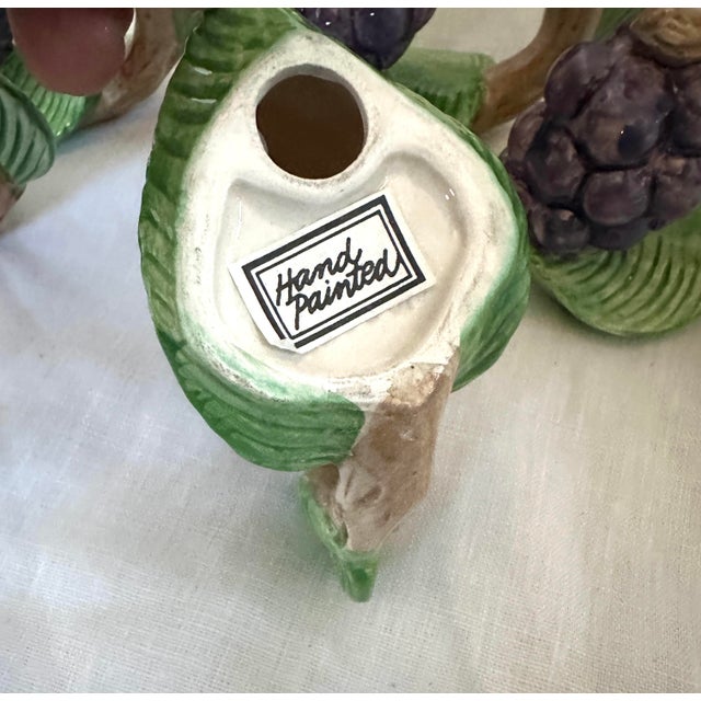 Ceramic Fitz & Floyd Set of 5 Grape Napkin Rings For Sale - Image 7 of 7